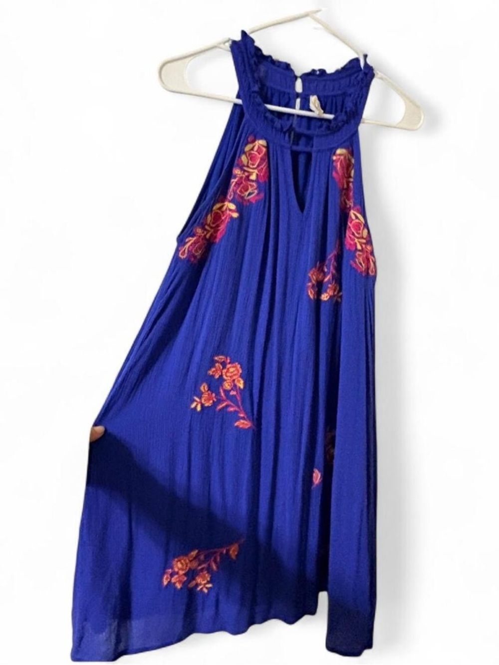 Entro Royal Blue Bohemic Embroidered Maxi Dress